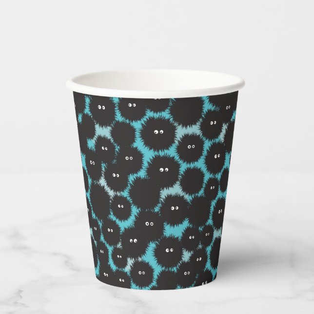 Schwarze Flaute-Monster Pappbecher (Vorderseite)