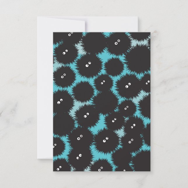 Schwarze Flaute-Monster RSVP Karte (Vorderseite)