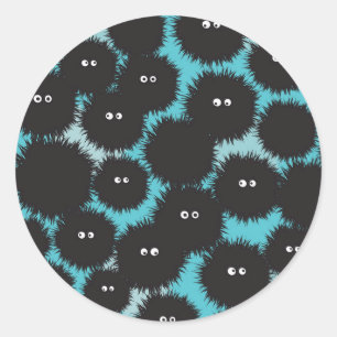 Schwarze Flaute-Monster Runder Aufkleber
