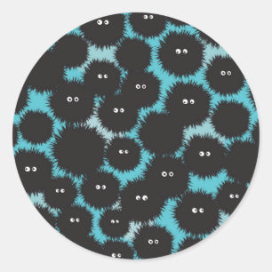 Schwarze Flaute-Monster Runder Aufkleber