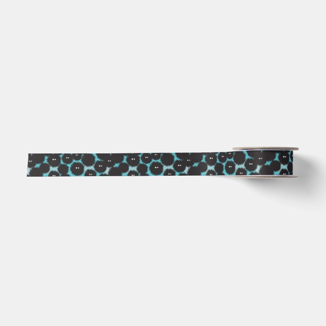 Schwarze Flaute-Monster Satinband (Vorderseite)
