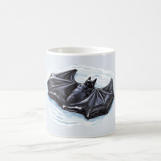 Schwarze Fledermaus Float Strand Kaffeetasse (Mittel)