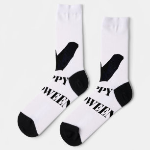 Schwarze Fledermaus frohes Halloween Namenstext He Socken
