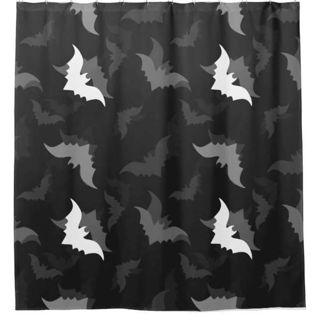 Schwarze Fledermäuse Duschvorhang (Vorderseite)