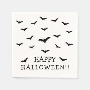 Schwarze Fledermäuse und Weiße Süße Halloween-Part Serviette
