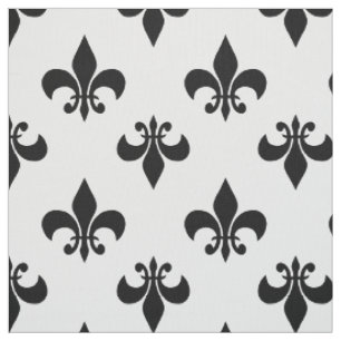 schwarze Fleur de Lis Stoff