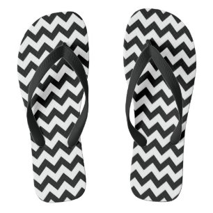 Schwarze Flip-Flops mit Chevron-Muster Flip Flops