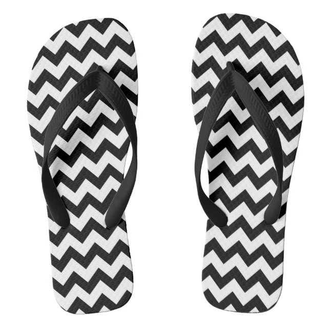 Schwarze Flip-Flops mit Chevron-Muster Flip Flops (Fußbett)