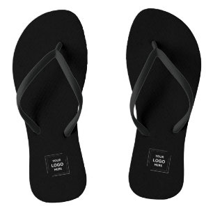Schwarze Flip-Flops mit individuellem Firmenlogo Flip Flops
