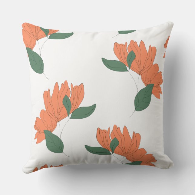 Schwarze Floral Ästhetische Kissendecke Kissen (Rückseite)