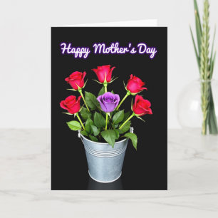 Schwarze Florale Rosen Spezialkarte Karte