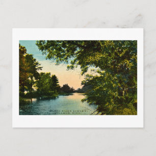Schwarze Flusspanorama, Holland Michigan Postkarte