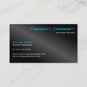 Schwarze Folie und blaue Minimalistic Visitenkarte