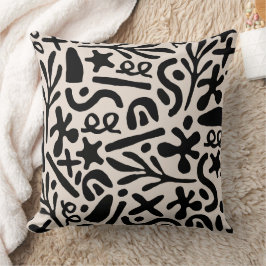 Schwarze Formen Beige Hintergrund Kissen