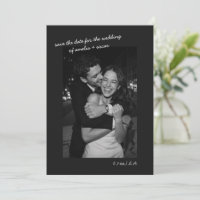 Schwarze Foto-Minimalist-Hochzeit Dunkle Schrift M