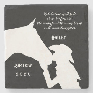 Schwarze Fotodrucke aus der Pferdedenkultur Steinuntersetzer