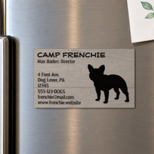 Schwarze Französische Bulldogge Silhouette Franz Magnetische Visitenkarte