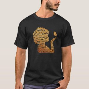 Schwarze Frau Afro Afrikanische Königin Melanin Ge T-Shirt