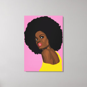SCHWARZE FRAU AFRO ART DRUCKEN STRETCHGESCHRIEBENE LEINWANDDRUCK