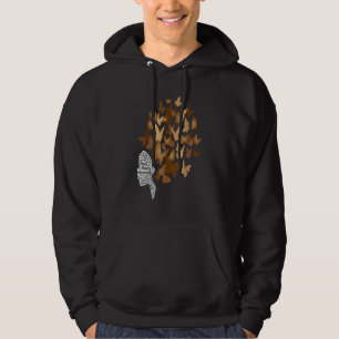 Schwarze Frau Afro Butterfly Cooler Schwarzgeschic Hoodie