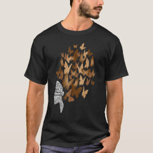 Schwarze Frau Afro Butterfly Cooler Schwarzgeschic T-Shirt