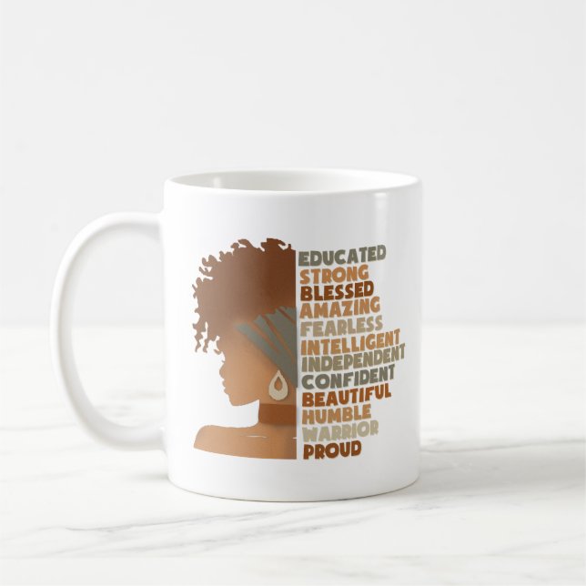 Schwarze Frau Afro Girl Kaffeetasse (Links)