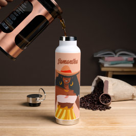 Schwarze Frau, Big Hat, Ferienhäuser Trinkflasche