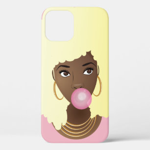 Schwarze Frau, blonde Afro, Poppingrosa Bubblegum Case-Mate iPhone Hülle