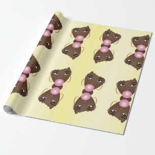 Schwarze Frau, blonde Afro, Poppingrosa Bubblegum Geschenkpapier