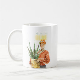 Schwarze Frau Botanische Wasserfarbenpflanze Lover Kaffeetasse