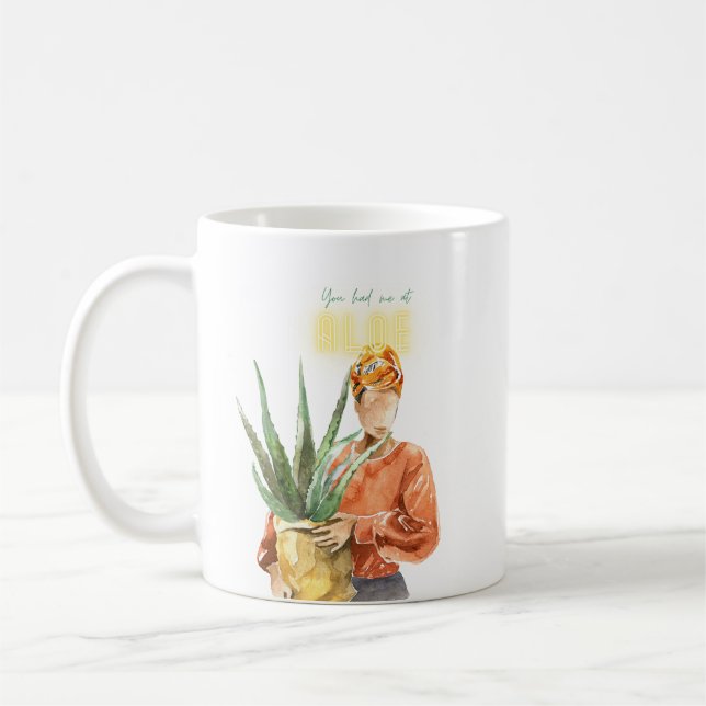 Schwarze Frau Botanische Wasserfarbenpflanze Lover Kaffeetasse (Links)