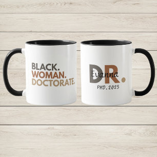 Schwarze Frau Doktorwürde Geschenk, Custom Arzt Ge Tasse