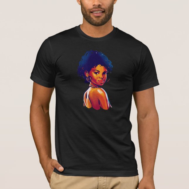Schwarze Frau Funny Apparel T-Shirt (Vorderseite)
