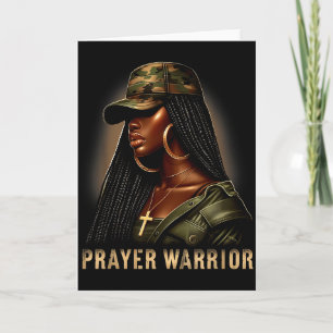 Schwarze Frau Gebetskriegerin Camo Christlicher Gl Karte
