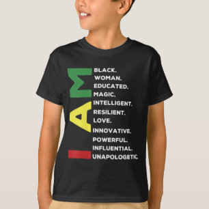 Schwarze Frau gebildet Intelligent Powerful T-Shirt