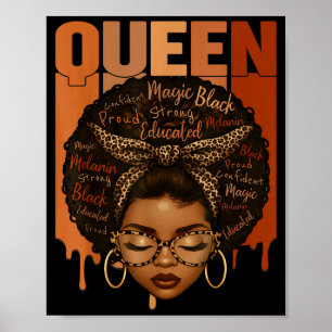 Schwarze Frau Gebildet Stark Black History Month G Poster