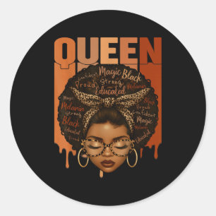 Schwarze Frau Gebildet Stark Black History Month G Runder Aufkleber