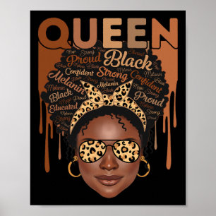 Schwarze Frau Gebildet Stark Melanin Königin Afrik Poster
