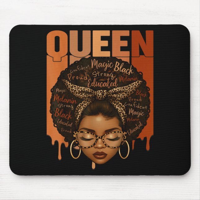 Schwarze Frau gebildet Starker Schwarzer Geschicht Mousepad (Vorne)