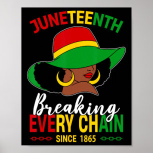Schwarze Frau hat jede Kette Juneteenth Si bricht Poster