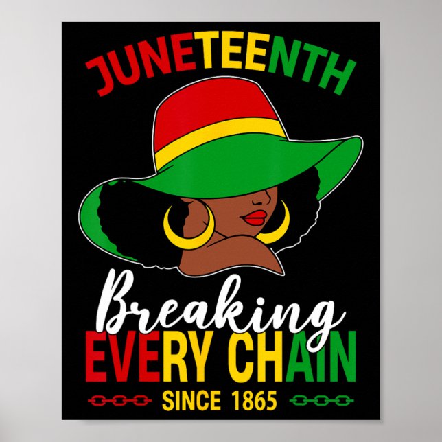 Schwarze Frau hat jede Kette Juneteenth Si bricht Poster (Vorne)