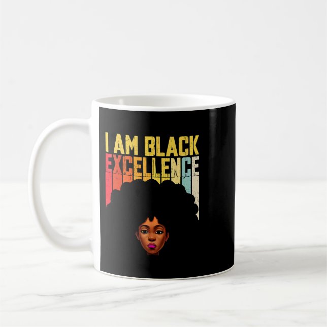 Schwarze Frau, ich bin schwarze Exzellenz Afrikane Kaffeetasse (Links)