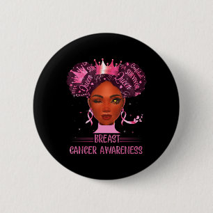 Schwarze Frau im Oktober tragen wir rosa Brustkreb Button