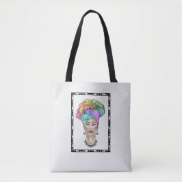 Schwarze Frau in einem farbenfrohen Turban
