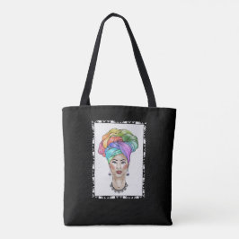 Schwarze Frau in einem farbenfrohen Turban