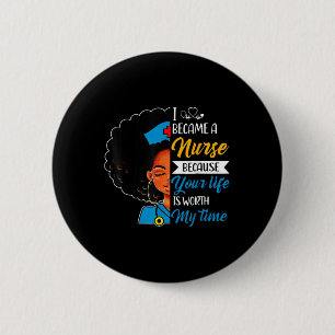 Schwarze Frau Krankenschwester Afro Retro Coole Sc Button