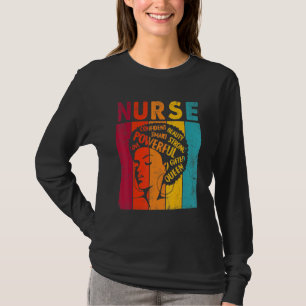 Schwarze Frau Krankenschwester Afro Retro Schwarze T-Shirt