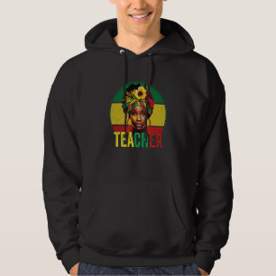 Schwarze Frau Lehrerin Afro Melanin Vintage Schwar Hoodie
