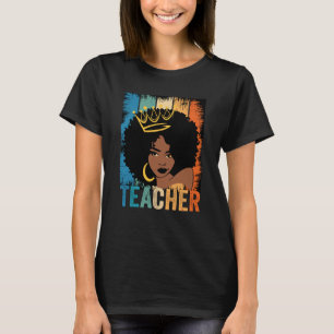 Schwarze Frau Lehrerin Afro Melanin Vintage Schwar T-Shirt