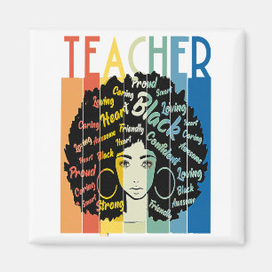 Schwarze Frau Lehrerin Afro Retro Cool Black Histo Magnet